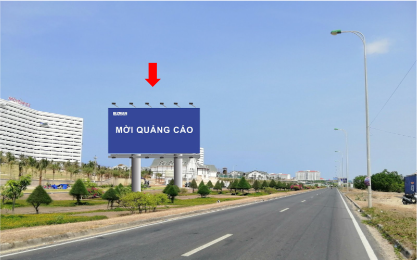 Bảng quảng cáo tại dải phân cách Nguyễn Tất Thành – CLKH-26+400