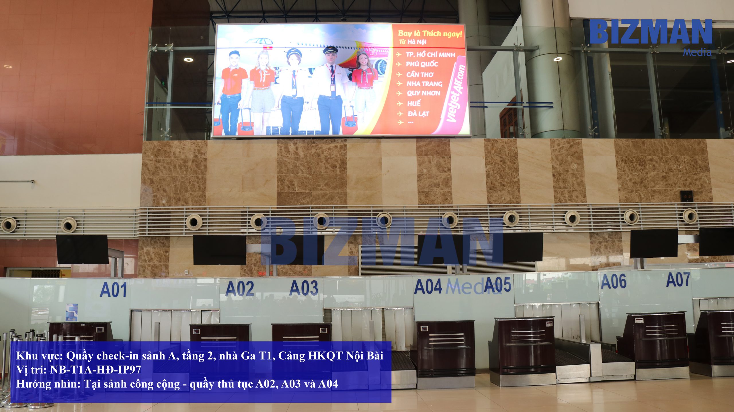 Hộp đèn sân bay – Nội Bài - T1A - HD - IP97