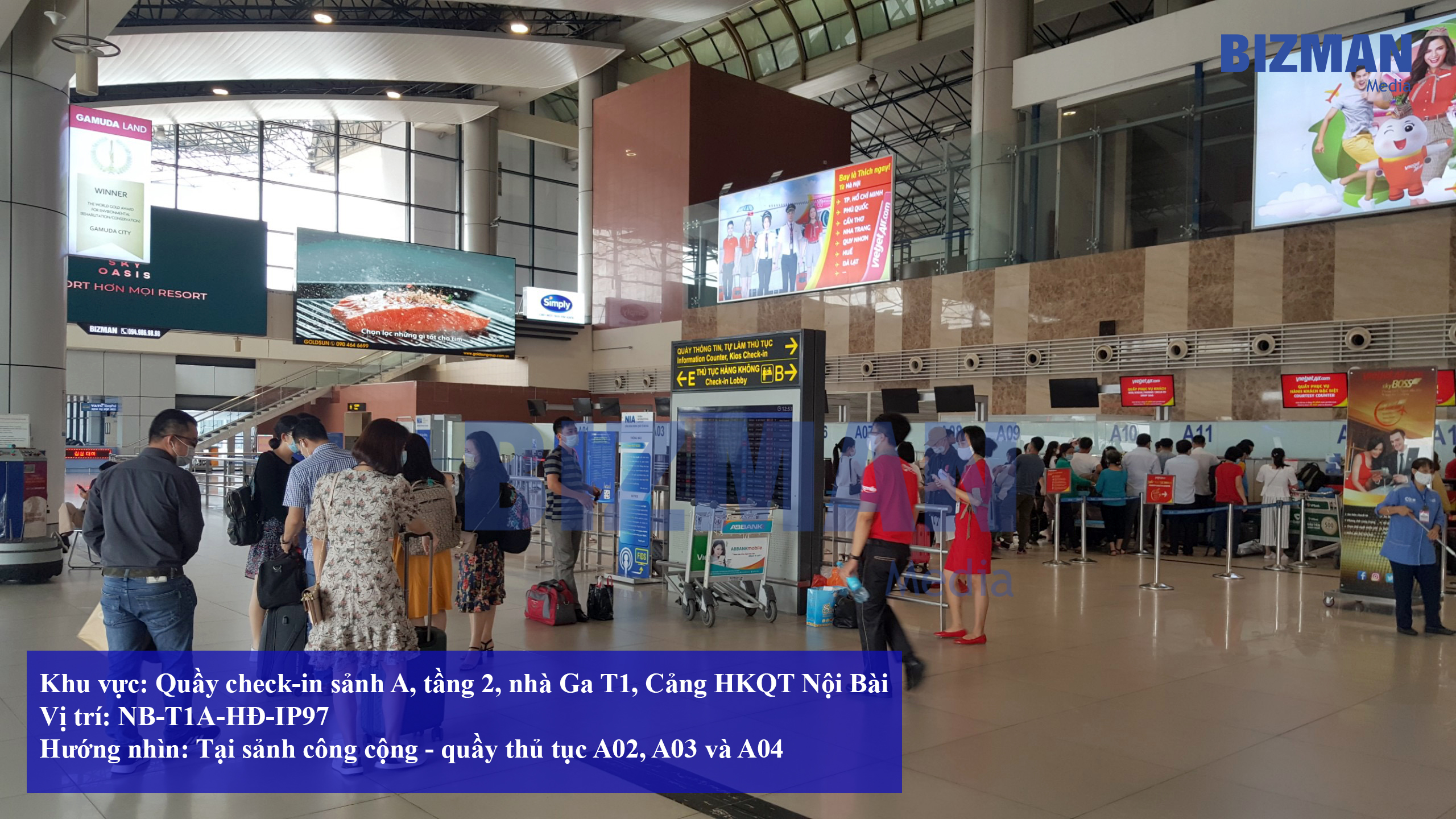 Hộp đèn sân bay – Nội Bài - T1A - HD - IP97