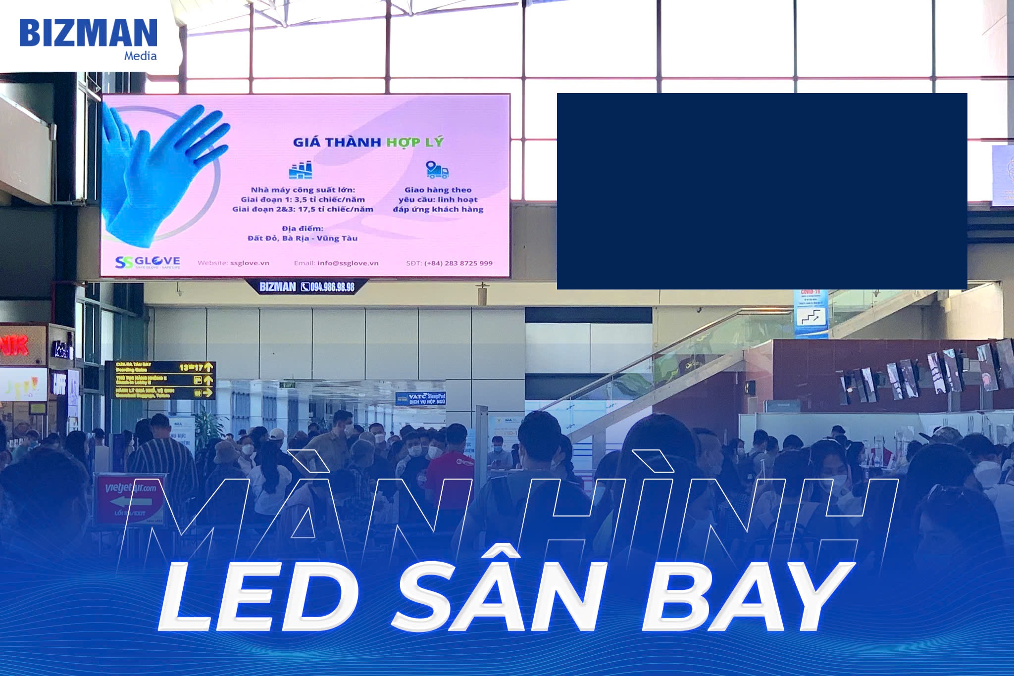 Quảng cáo trên màn hình LED sân bay