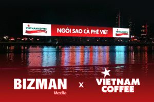 Bộ nhận diện mới của Vietnam Coffee chính thức được ra mắt và phủ sóng trên toàn bộ hệ thống màn hình LED nội đô của Bizman Media