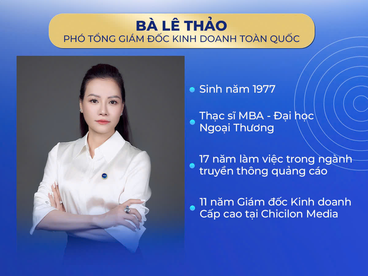 Bà Lê Thảo - Phó Tổng Giám đốc Kinh doanh Toàn quốc Bizman Media