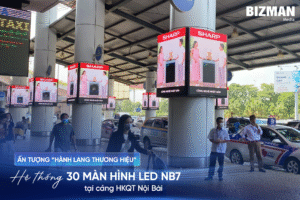 HỆ THỐNG 30 MÀN HÌNH LED NB7 TẠI CẢNG HKQT NỘI BÀI